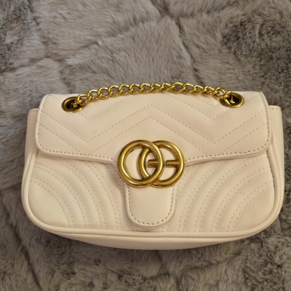Elegant Cream Designer Shoulder Bag